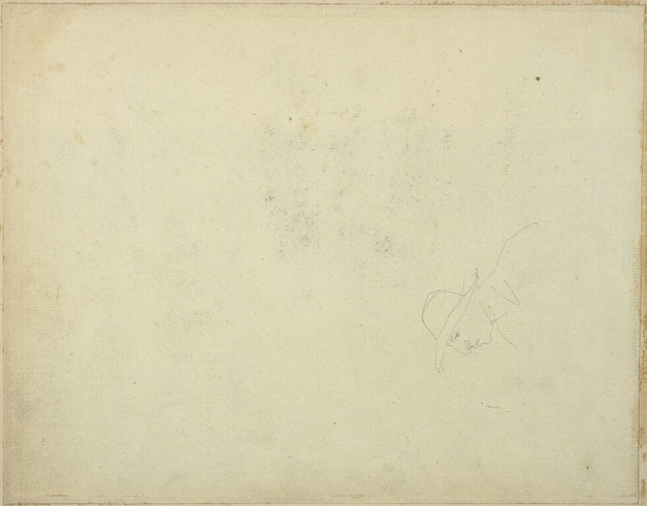 Karikatuur van een man met een breedgerande hoed door Jean Louis André Théodore Géricault