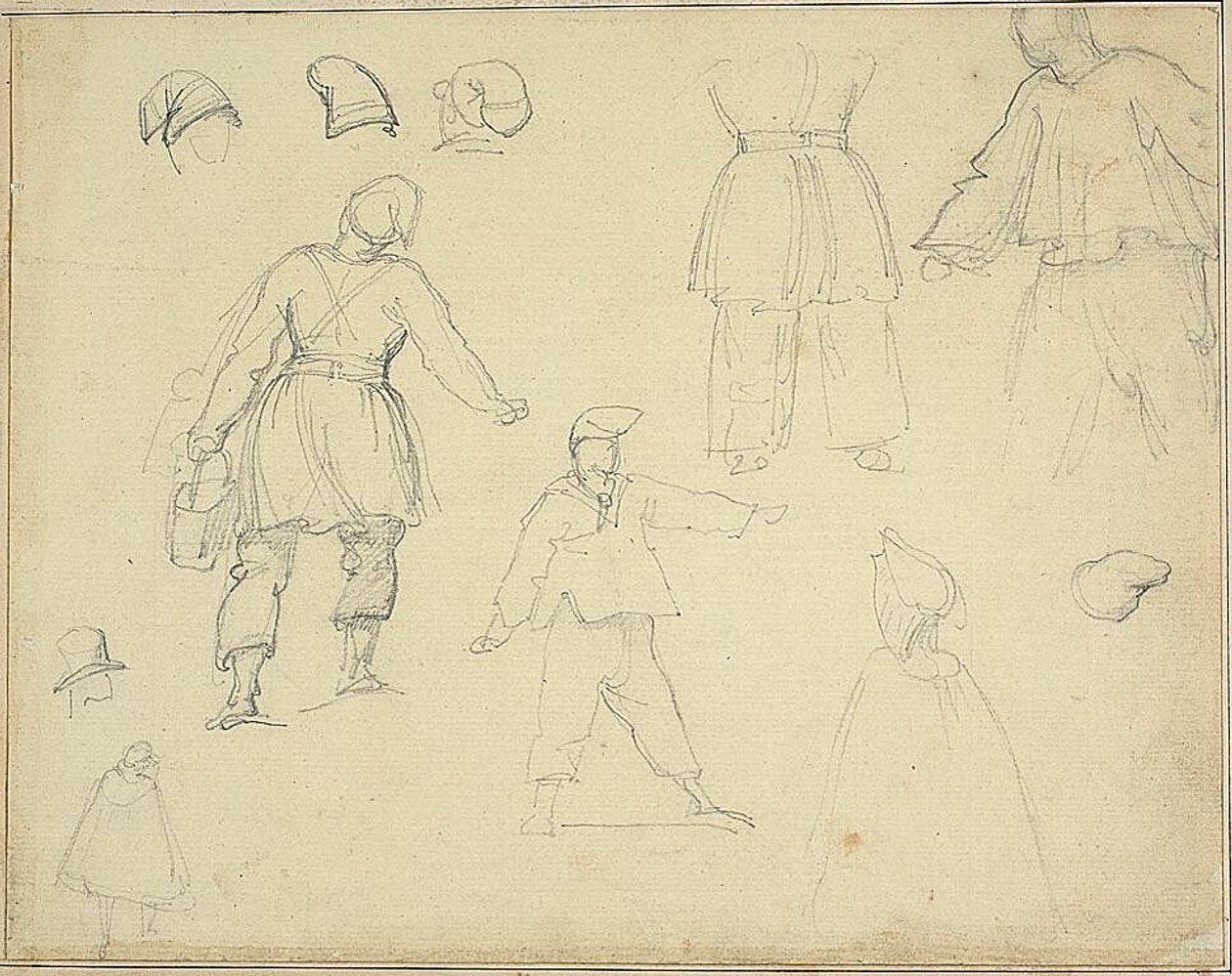 Schetsen: Staljongen met emmer door Jean Louis André Théodore Géricault