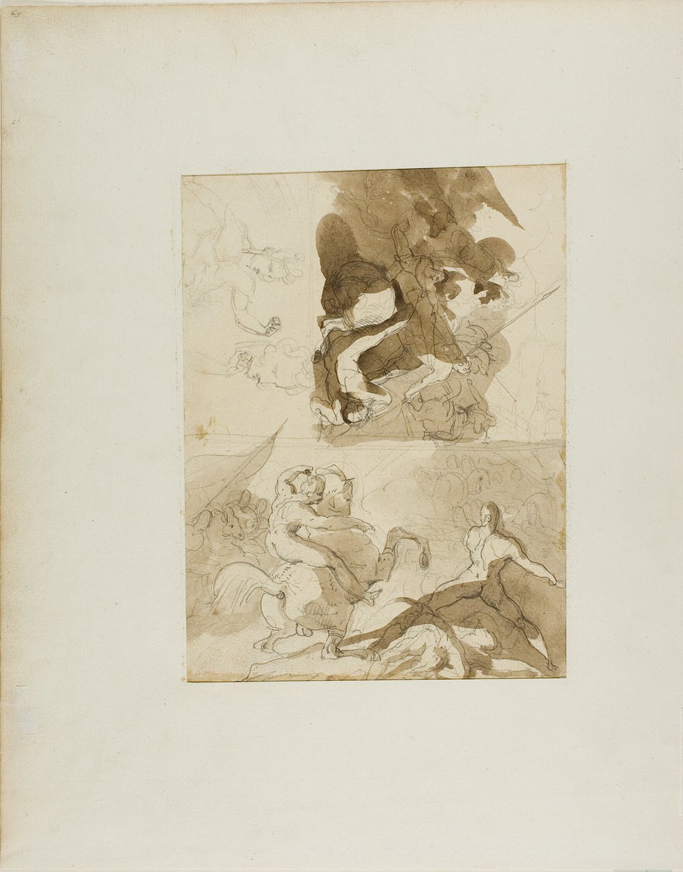 Schetsen voor een cavalerieslag door Jean Louis André Théodore Géricault
