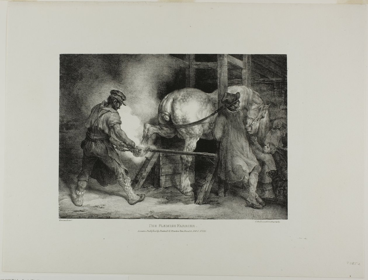 De Vlaamse hoefsmid, plaat 4 uit Various Subjects Drawn from Life and on Stone (De Engelse Suite) door Jean Louis André Théodore Géricault