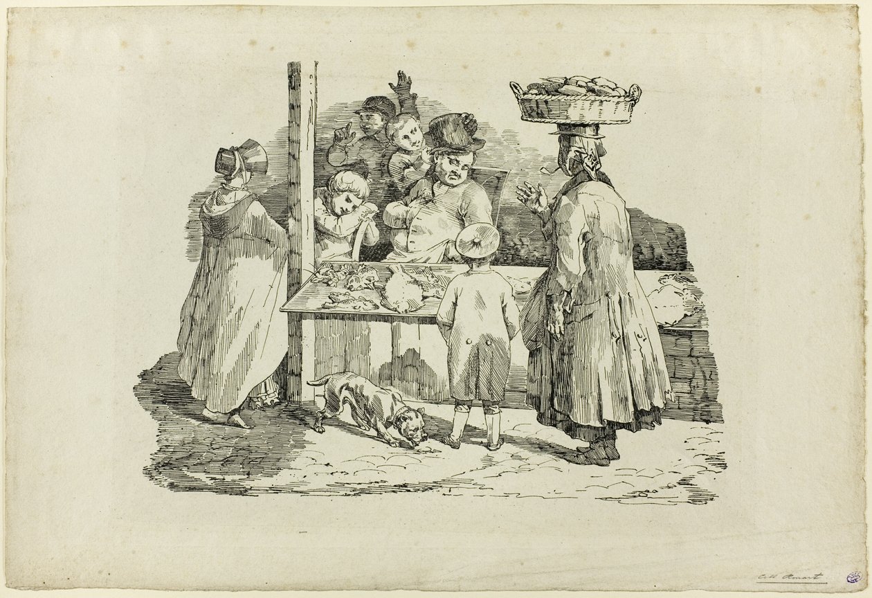De slapende visboer door Jean Louis André Théodore Géricault