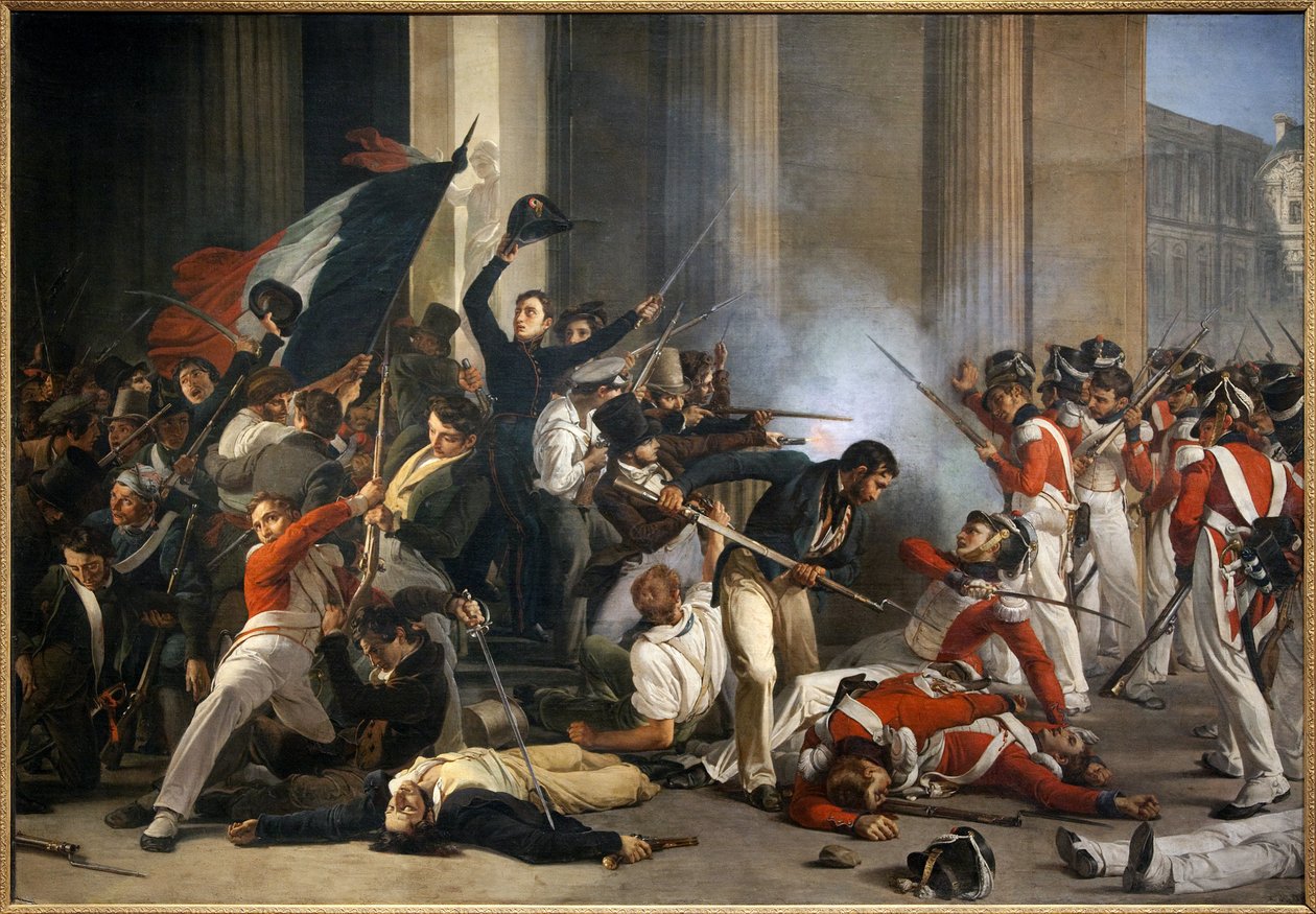 Verovering van het Louvre op 29 juli door Jean Louis Bezard