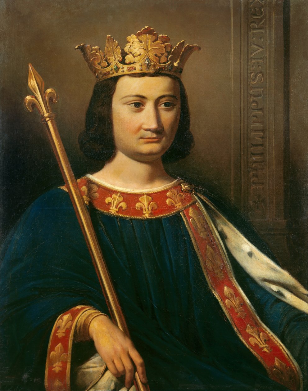 Portret van Filips IV de Schone (1268 - 1314), Koning van Frankrijk door Jean Louis Bezard