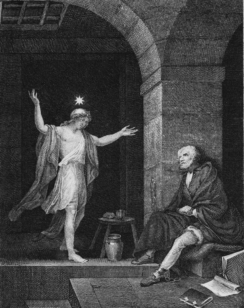 Hesper Verschijnt aan Columbus in de Gevangenis, 1800s door Jean Louis Delignon