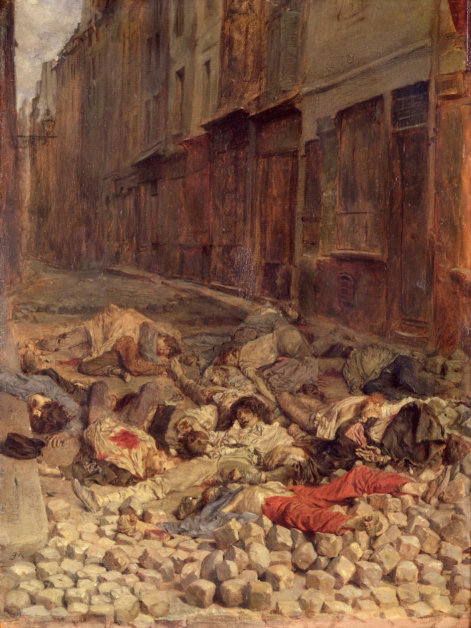 Barricade in de Rue de la Mortellerie, juni 1848 (Herinnering aan de Burgeroorlog) 1849 door Jean Louis Ernest Meissonier