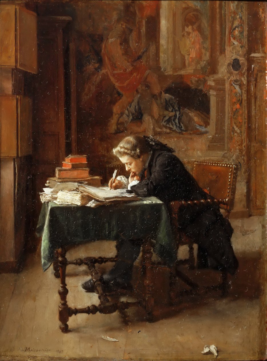 Jonge Man aan het Schrijven door Jean-Louis Ernest Meissonier