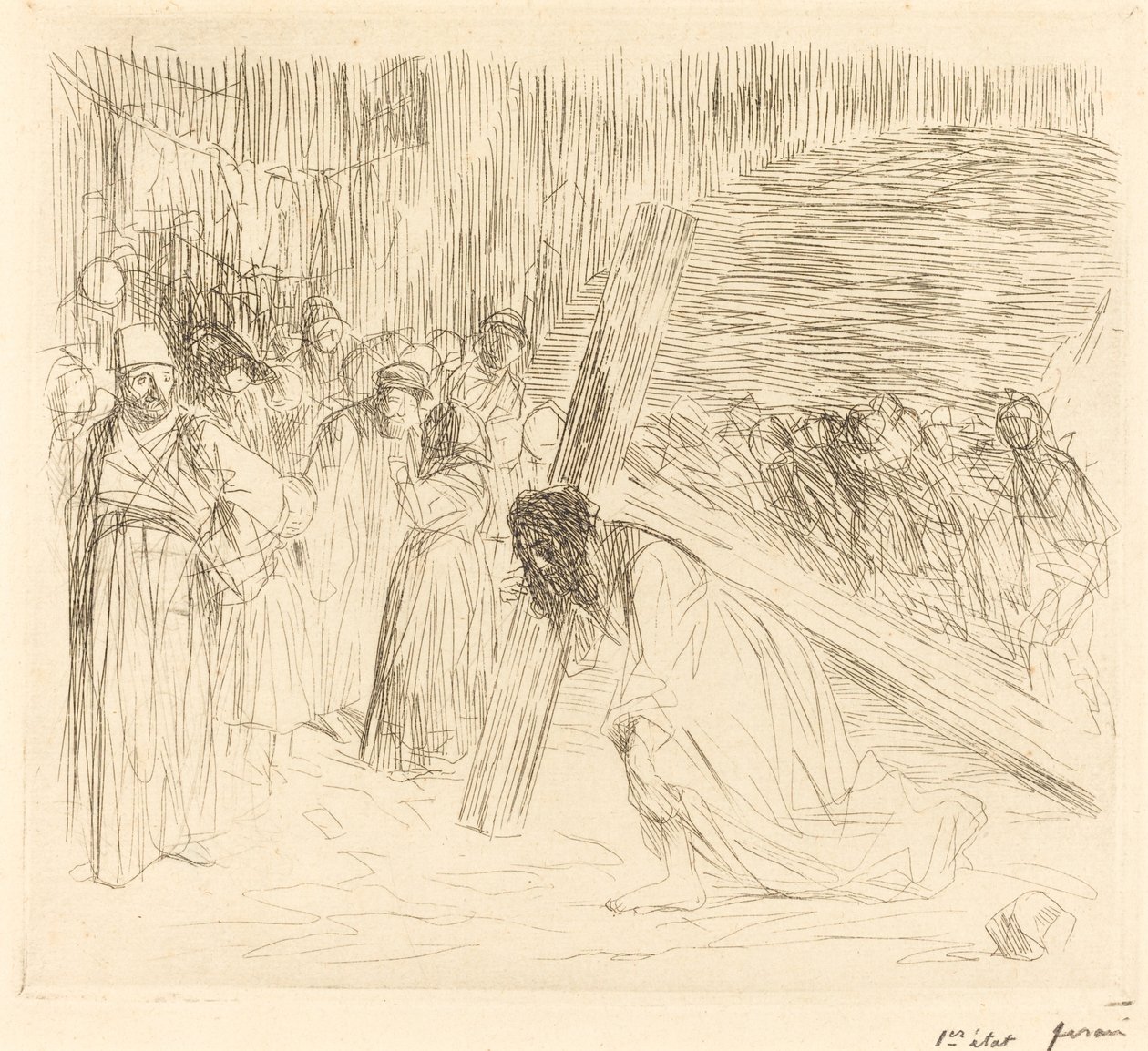 Christus Draagt het Kruis (vijfde plaat) door Jean Louis Forain