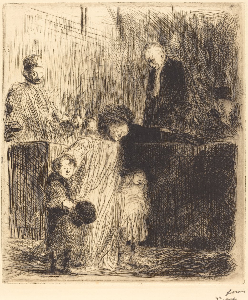 Na de hoorzitting (eerste plaat) door Jean Louis Forain