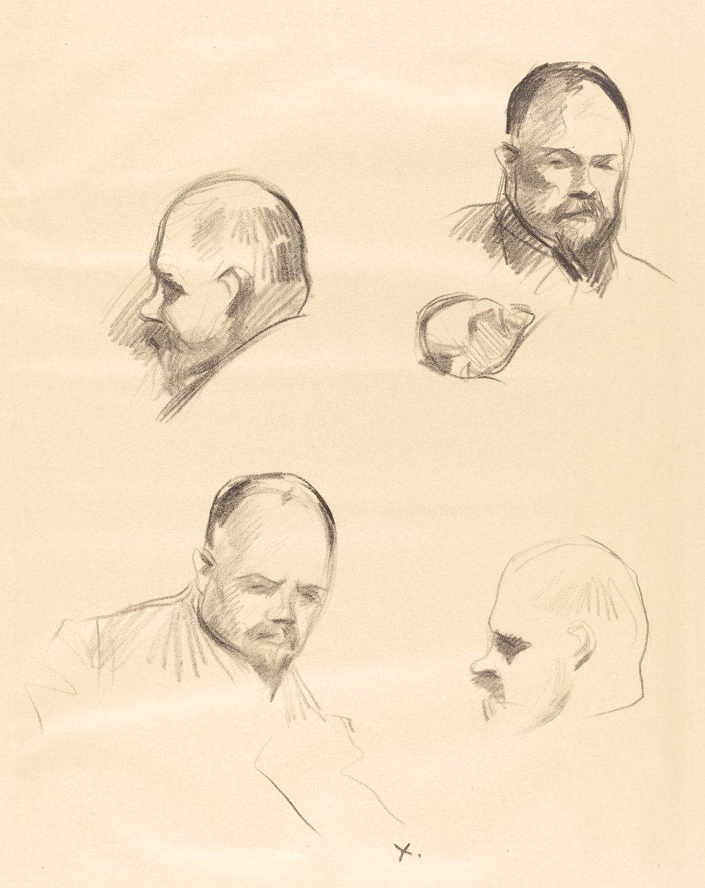 Vier Schetsen van Ambroise Vollard door Jean Louis Forain