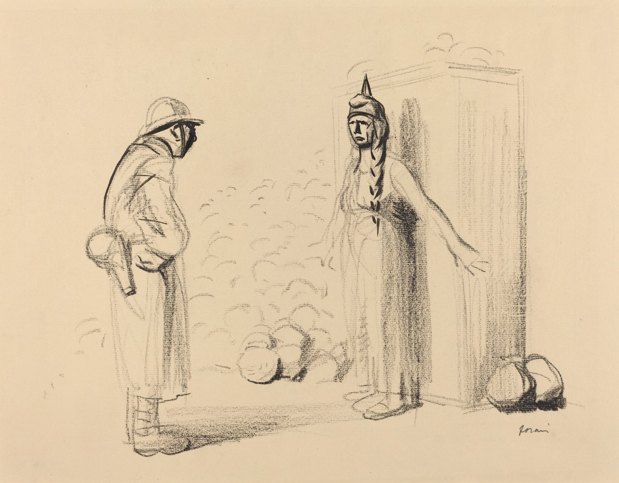 Het verbergen van de louis, ca. 1914-1919 door Jean Louis Forain
