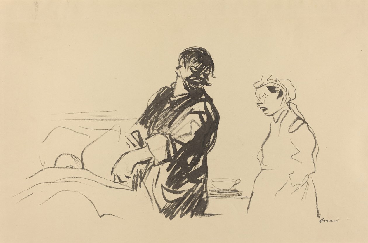 Ziekenhuisscène, ca. 1914-1919 door Jean Louis Forain
