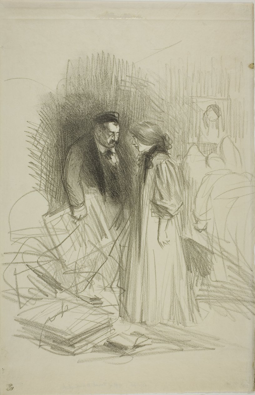 "Ik durf ze nog niet naar beneden te halen... het zou hem te veel pijn doen." door Jean Louis Forain