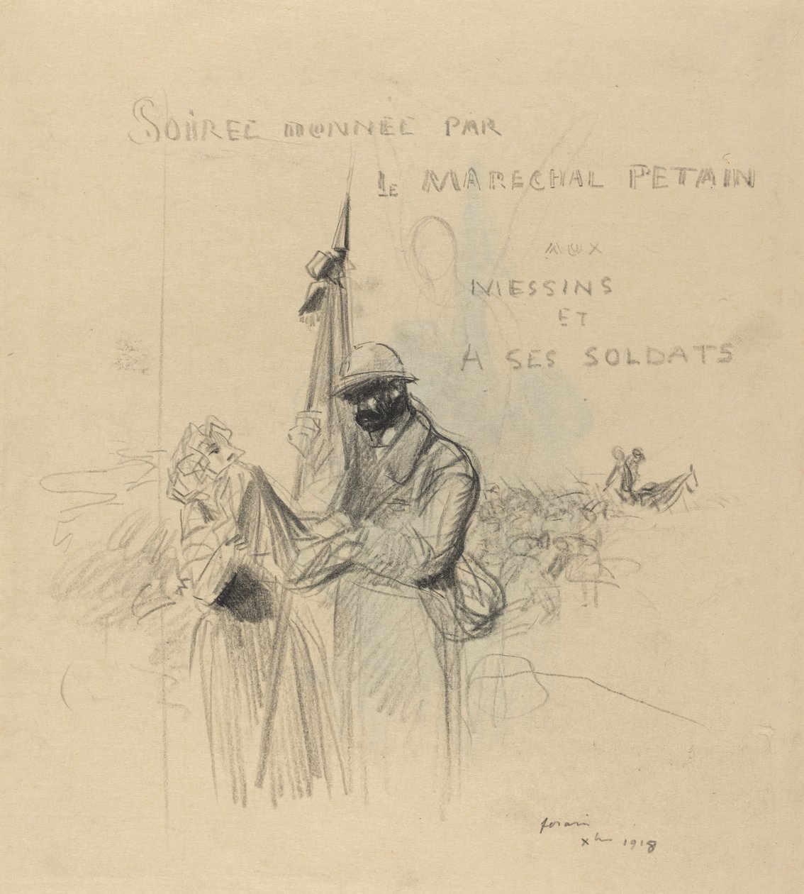 De Kus van de Vlag door Jean Louis Forain
