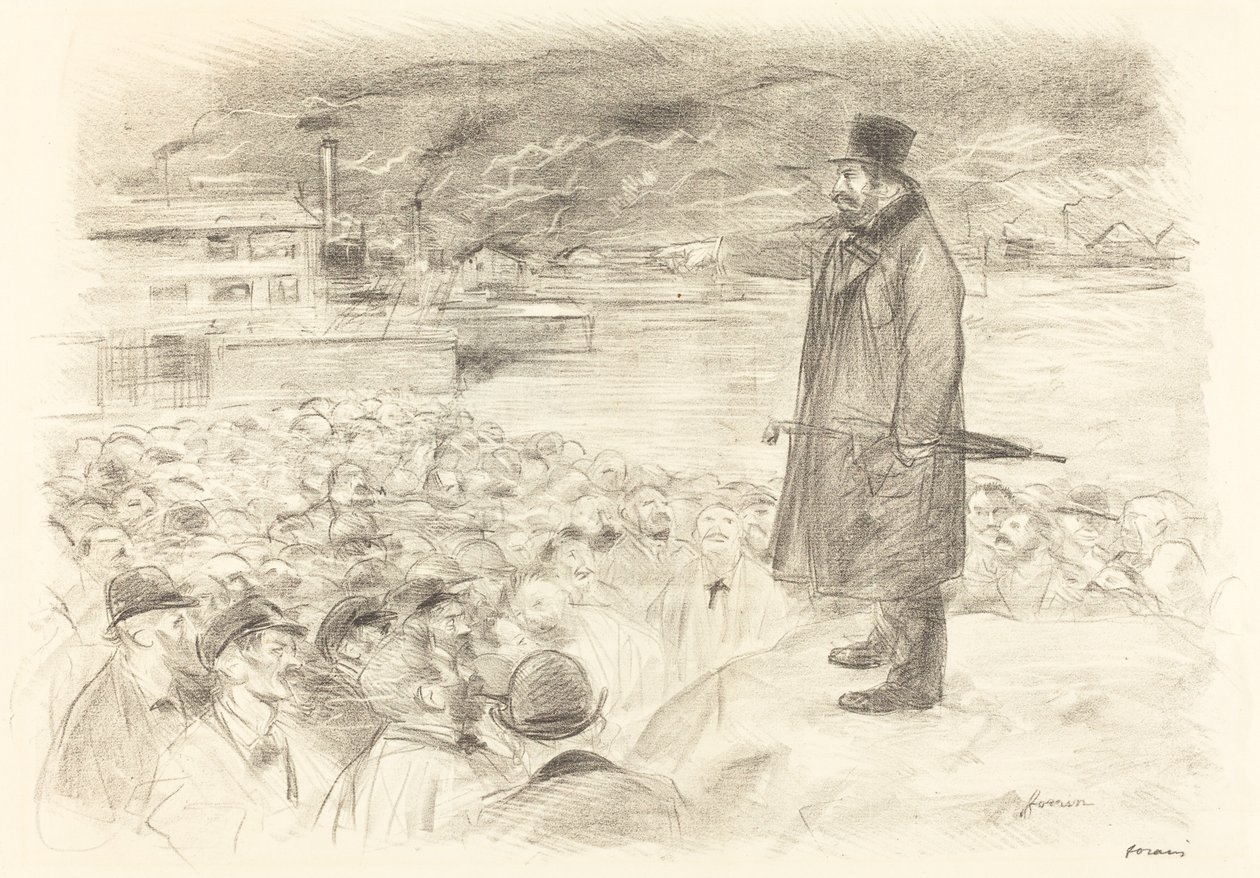 Scène van een Staking (derde plaat) door Jean Louis Forain