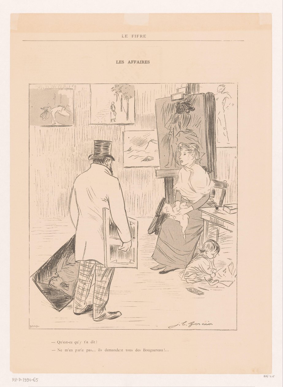 Schildersfamilie in atelier door Jean Louis Forain
