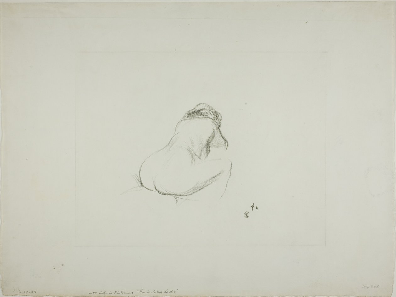 Studie van een Naakte Vrouw, van Achteren door Jean Louis Forain