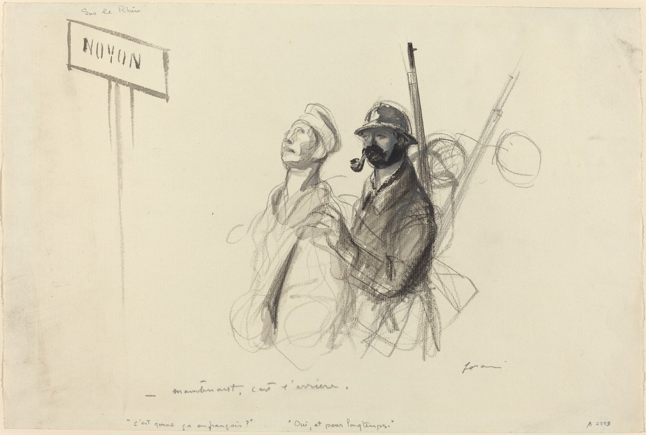 Sur le Rhin. - nu is het de achterkant., waarschijnlijk 1918 door Jean Louis Forain