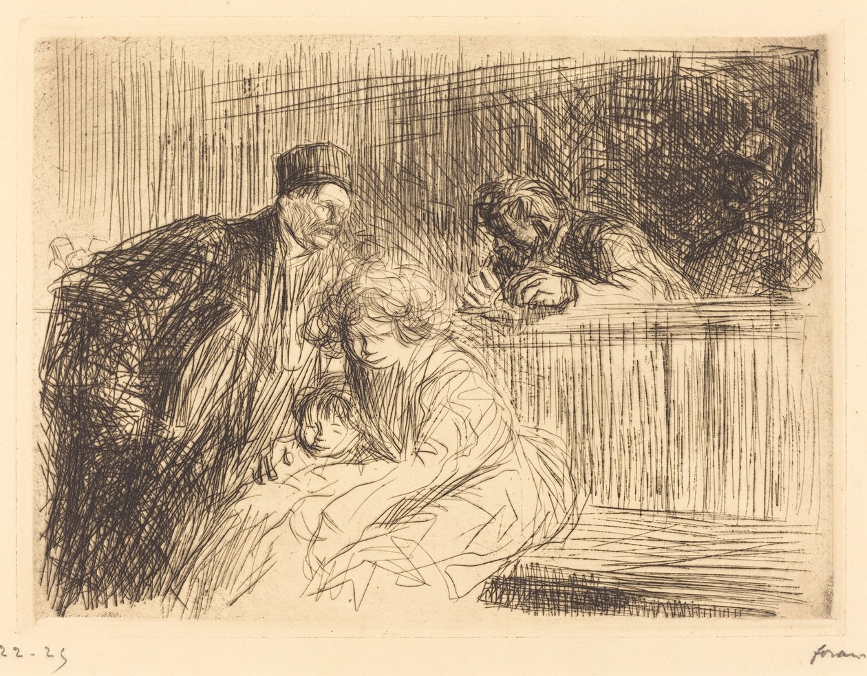 De advocaat die met de gevangene praat (tweede plaat) door Jean Louis Forain