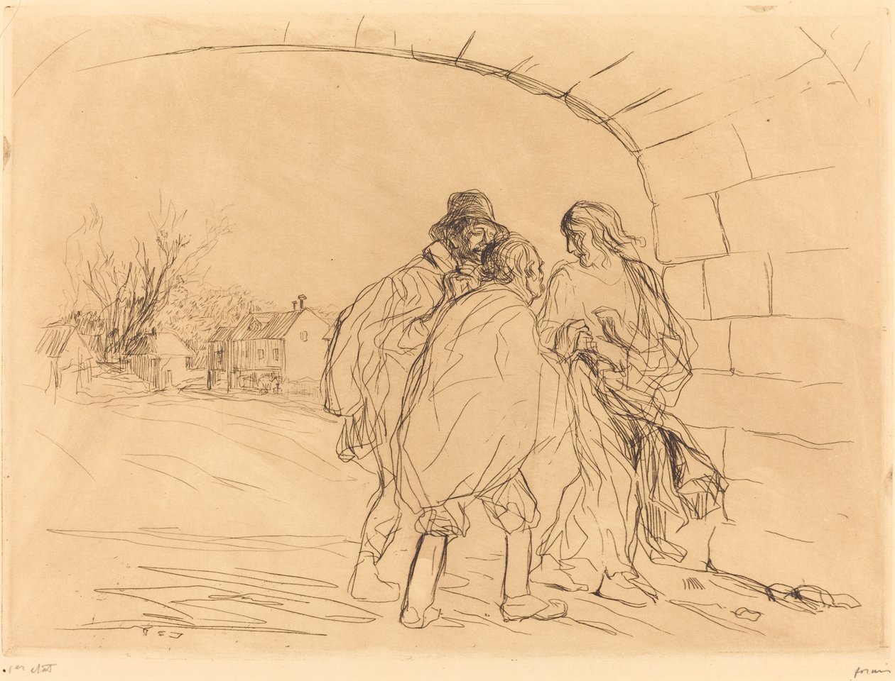 De ontmoeting onder de boog (eerste plaat) door Jean Louis Forain