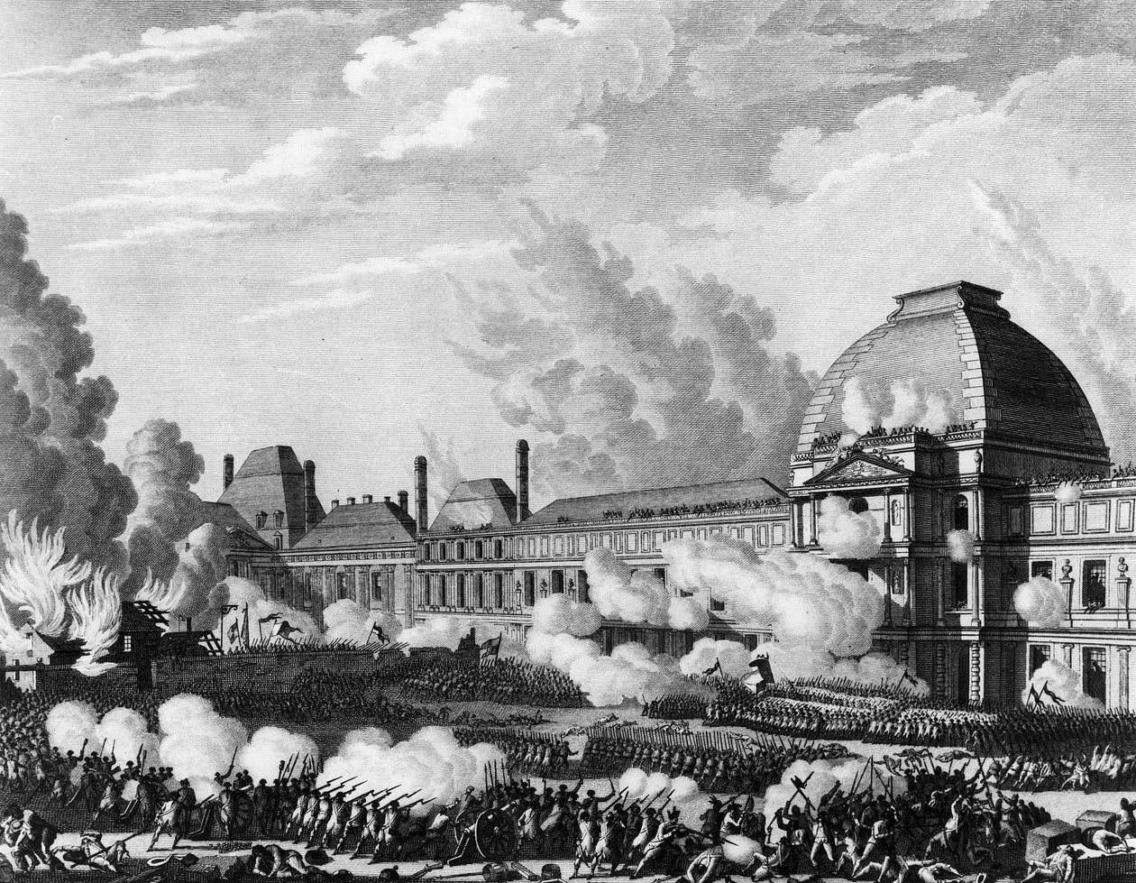 Franse Revolutie: 10 augustus door Jean Louis II (after) Prieur