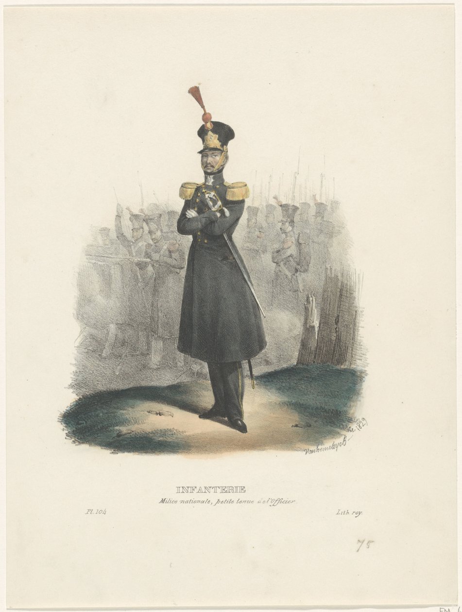 Officier van de Nationale Militie, 1829 door Jean Louis Van Hemelryck