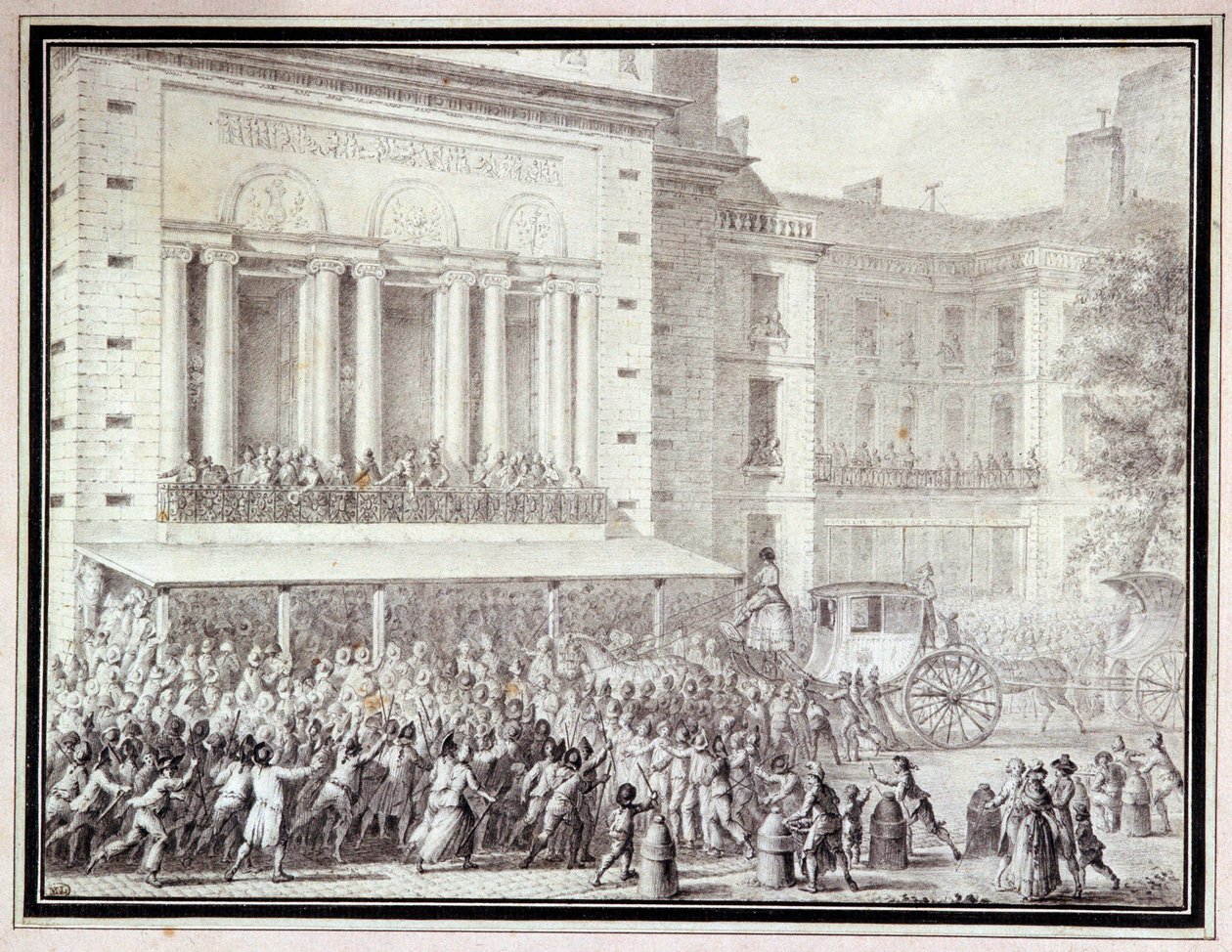 Het volk sluit de deuren van de Opera: 12 juli door Jean Louis the Younger Prieur
