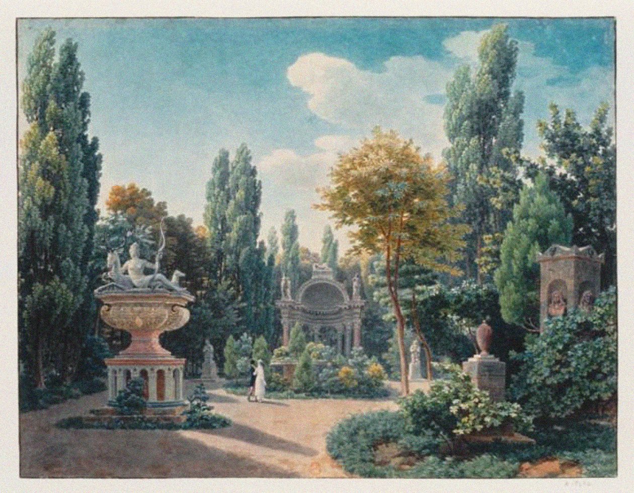 Monument van Diane de Poitiers in de Jardin du cloître des Petits-Augustins door Jean Lubin Vauzelle