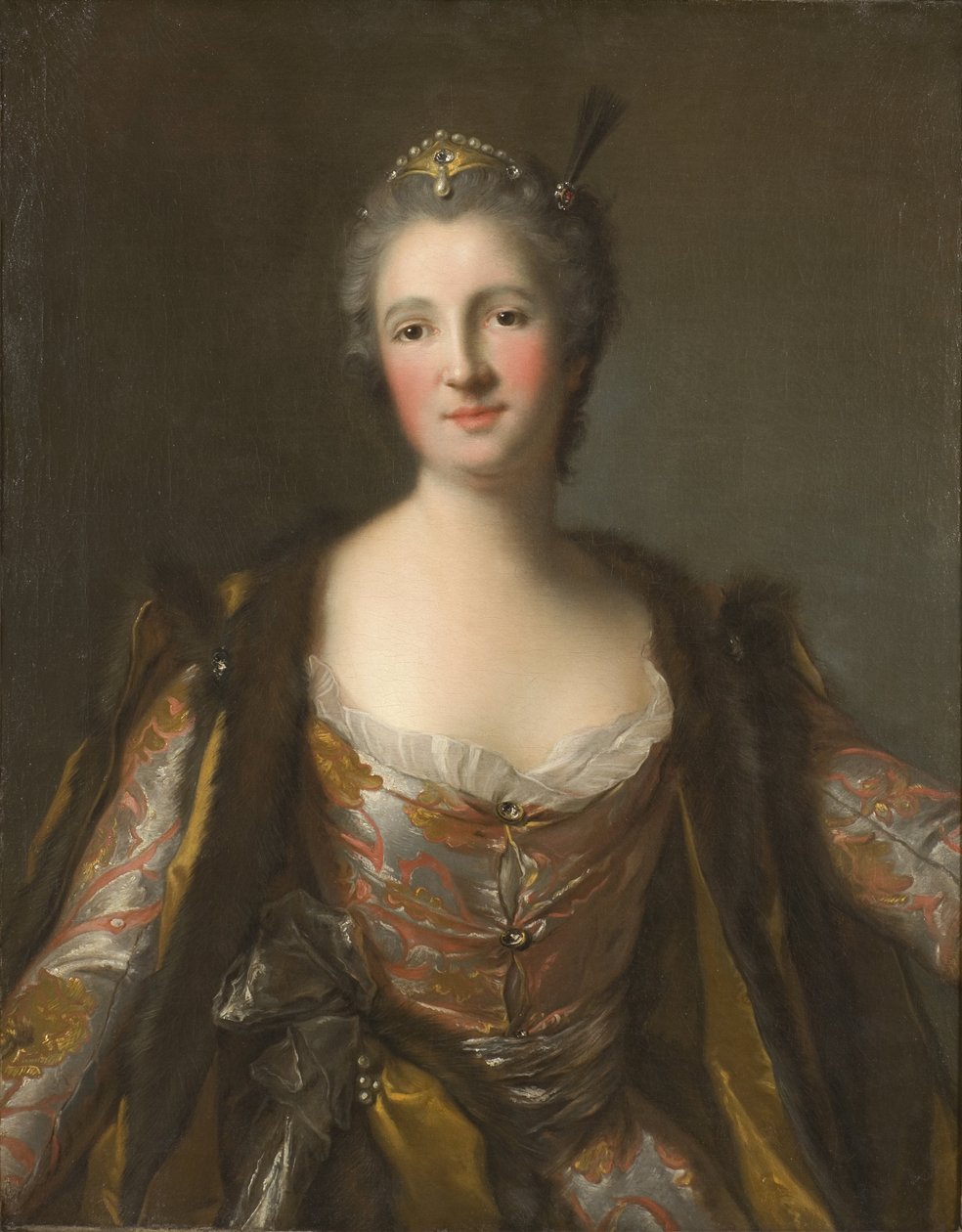 Markiezin de Broglie (1718-1777), geboren Freiin von Besenval von Brunstatt, als sultana door Jean Marc Nattier