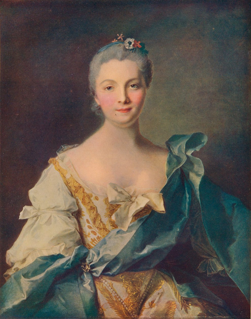 Portret van een jonge vrouw door Jean Marc Nattier