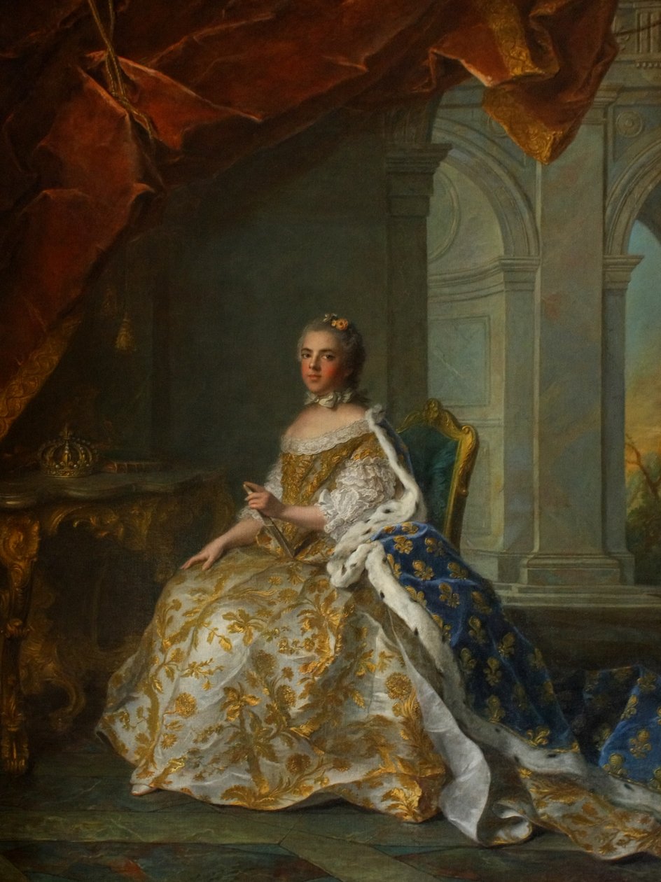 Postuum portret van Louise Elisabeth van Frankrijk (1727-1759), hertogin van Parma, in hofkleding door Jean Marc Nattier