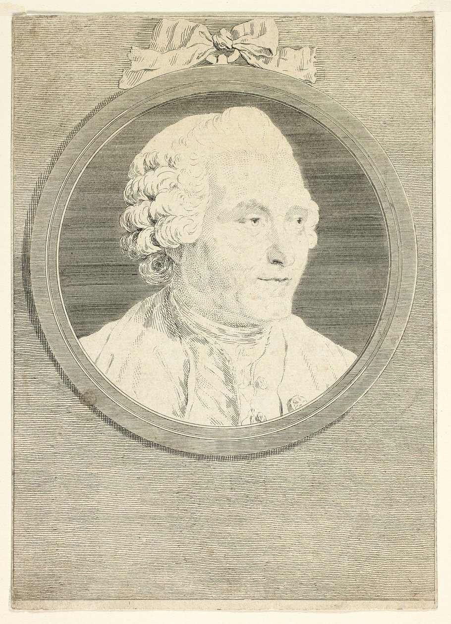 Portret van Hubert Gravelot door Jean Massard