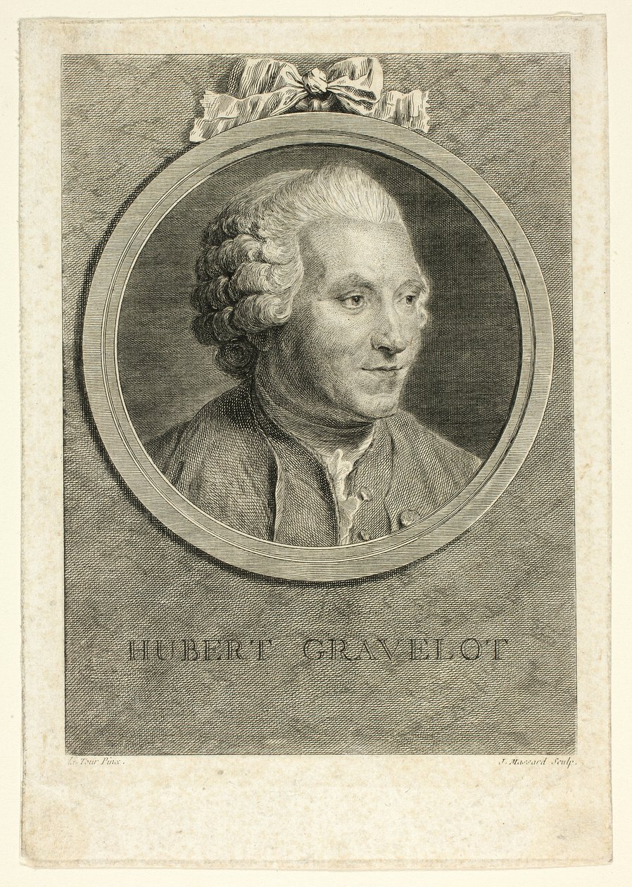 Portret van Hubert Gravelot door Jean Massard