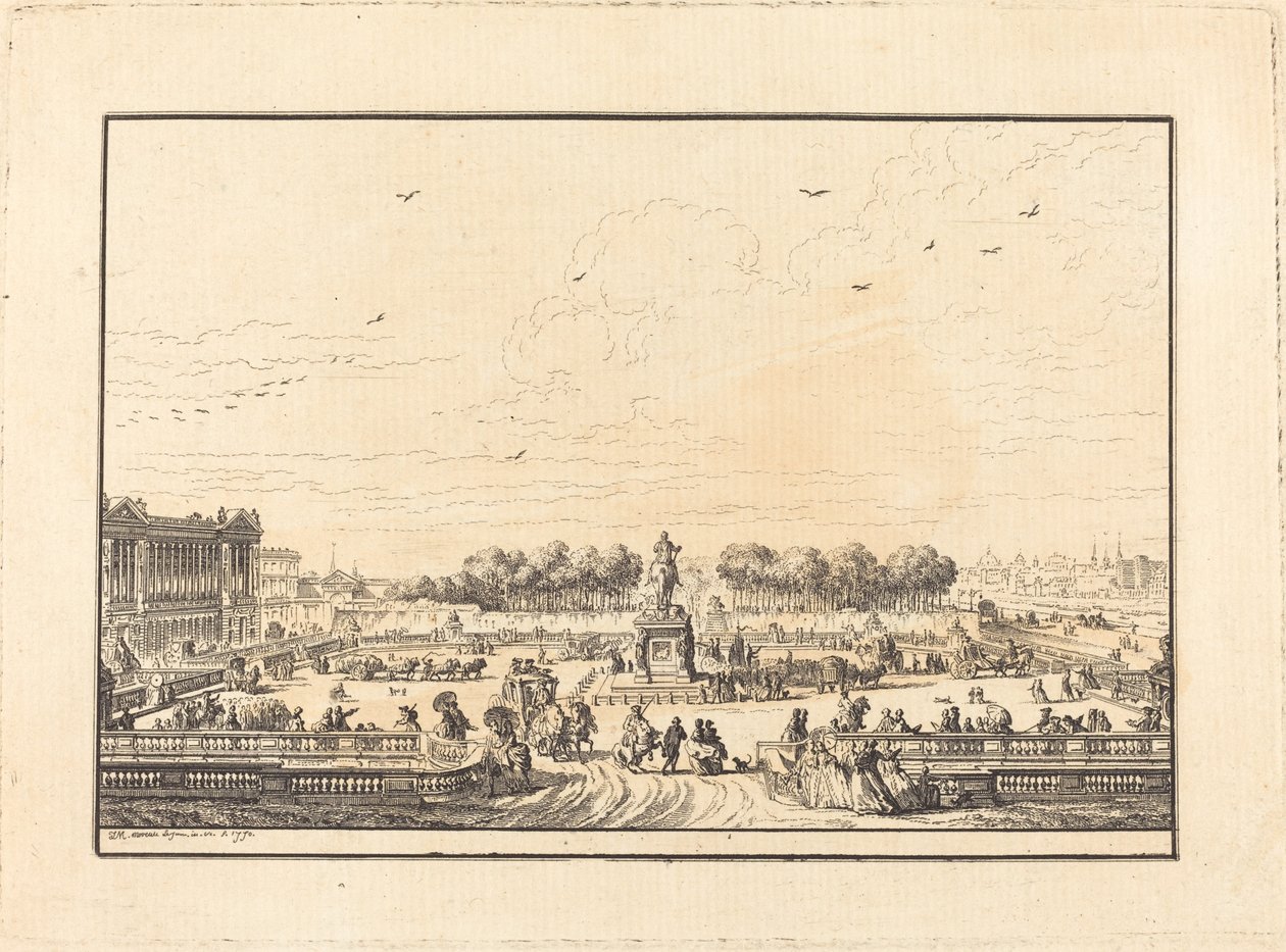 Place de Louis XV door Jean Michel Moreau