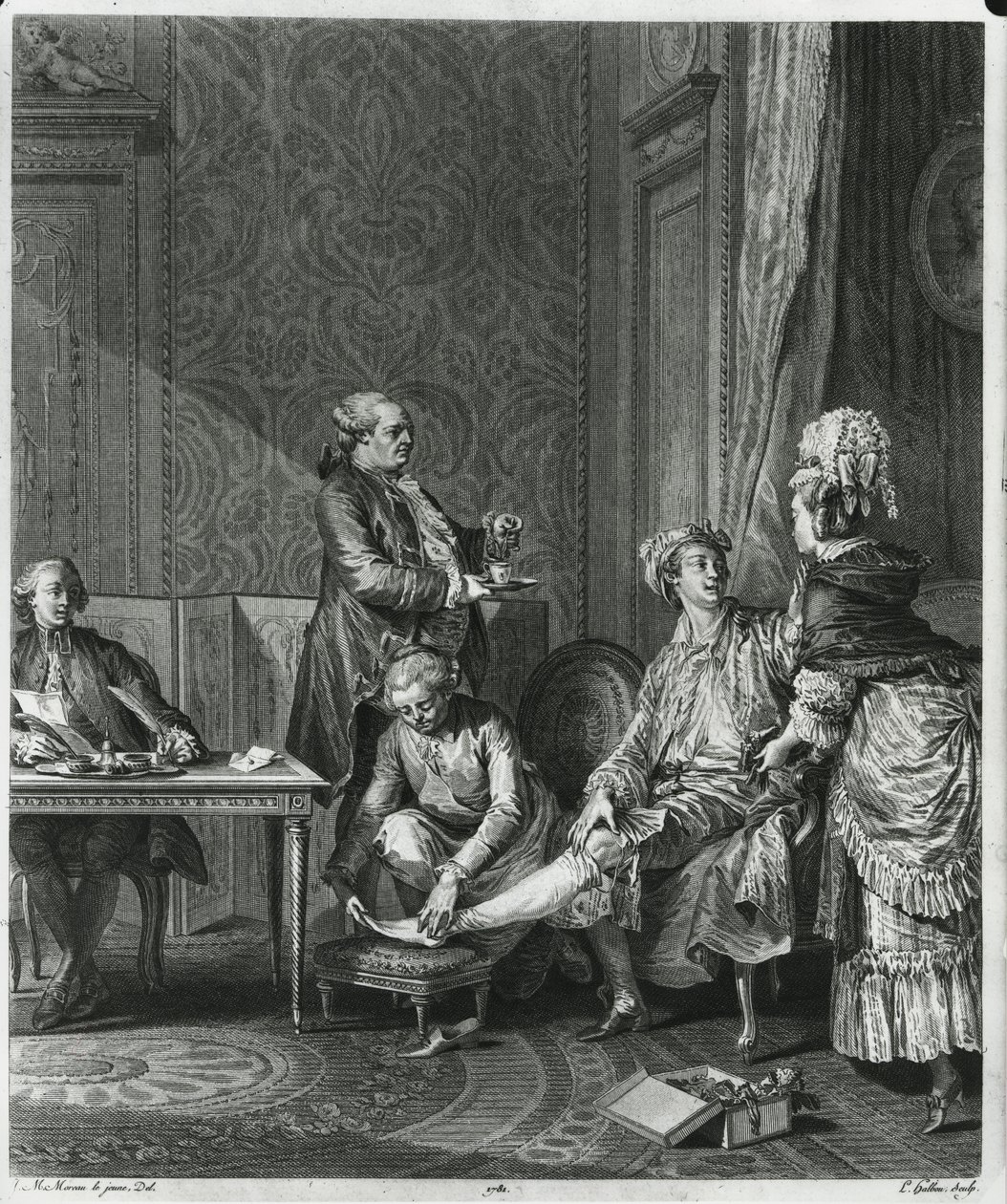 De Levee, gegraveerd door Louis Michel Halbou (1730-ca.1809) 1781 door Jean Michel the Younger Moreau