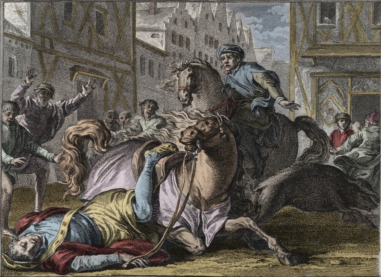Dood van Filips van Frankrijk (1116-1131), Parijs door Jean Michel the Younger Moreau