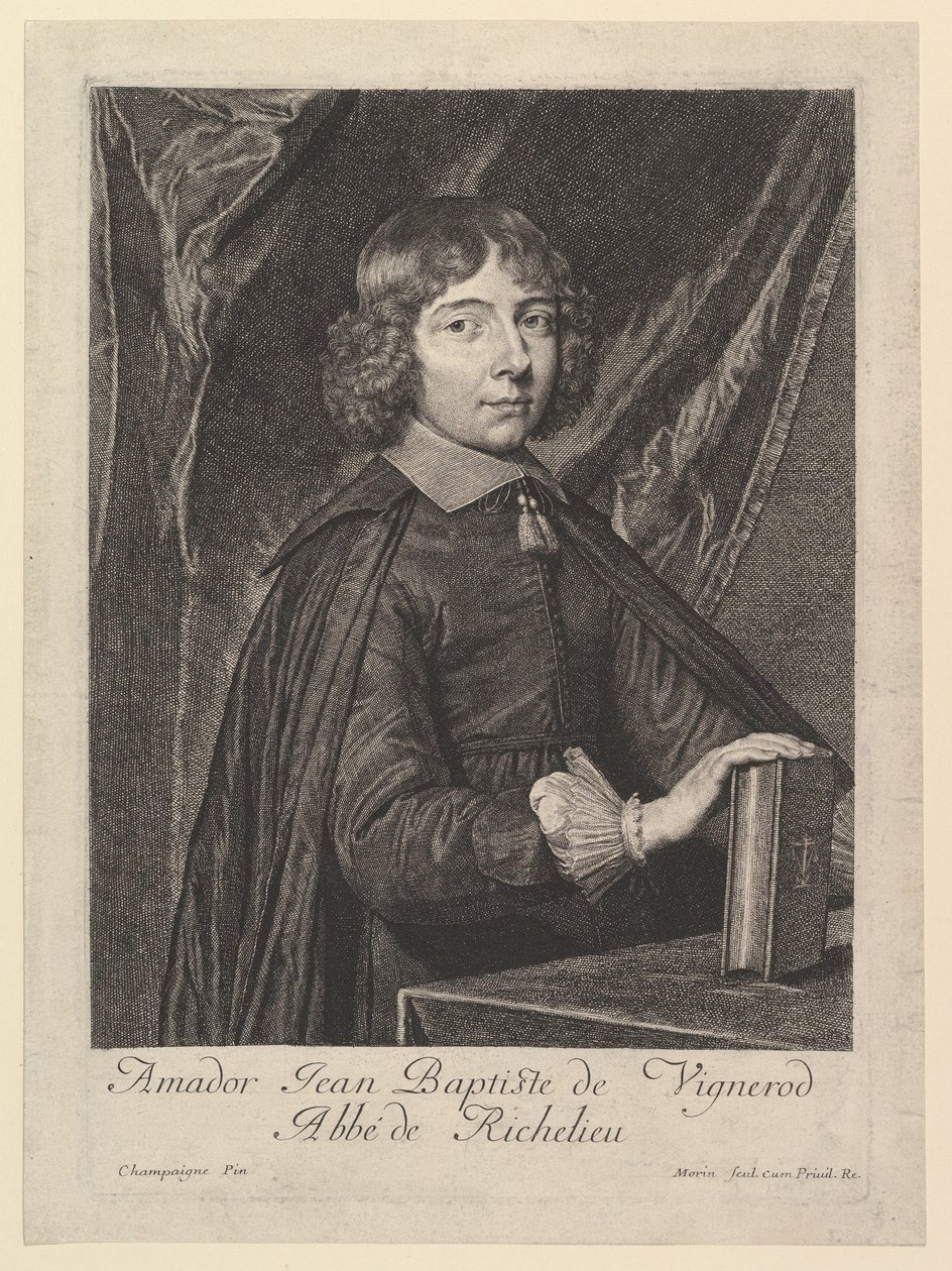 Amador Jean-Baptiste de Vignerod, abt van Richelieu door Jean Morin