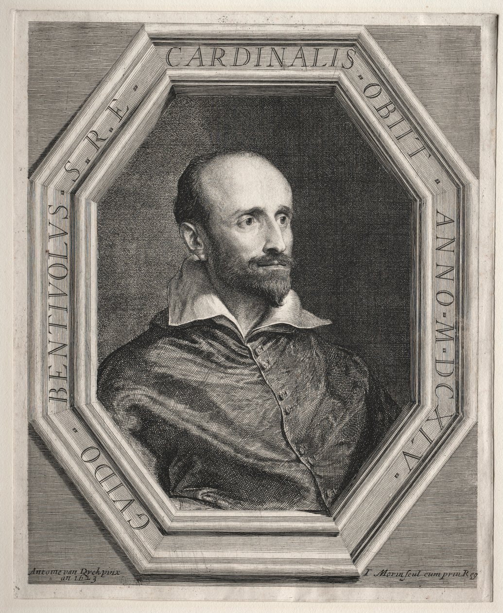 Kardinaal Guido Bentivoglio, pauselijk nuntius aan het hof van Lodewijk XIII door Jean Morin