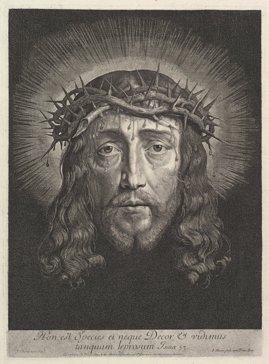 Het Heilige Gezicht met Doornenkroon, groot formaat door Jean Morin