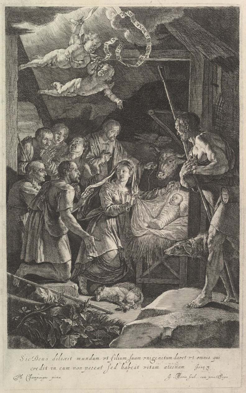 De aanbidding van de herders door Jean Morin