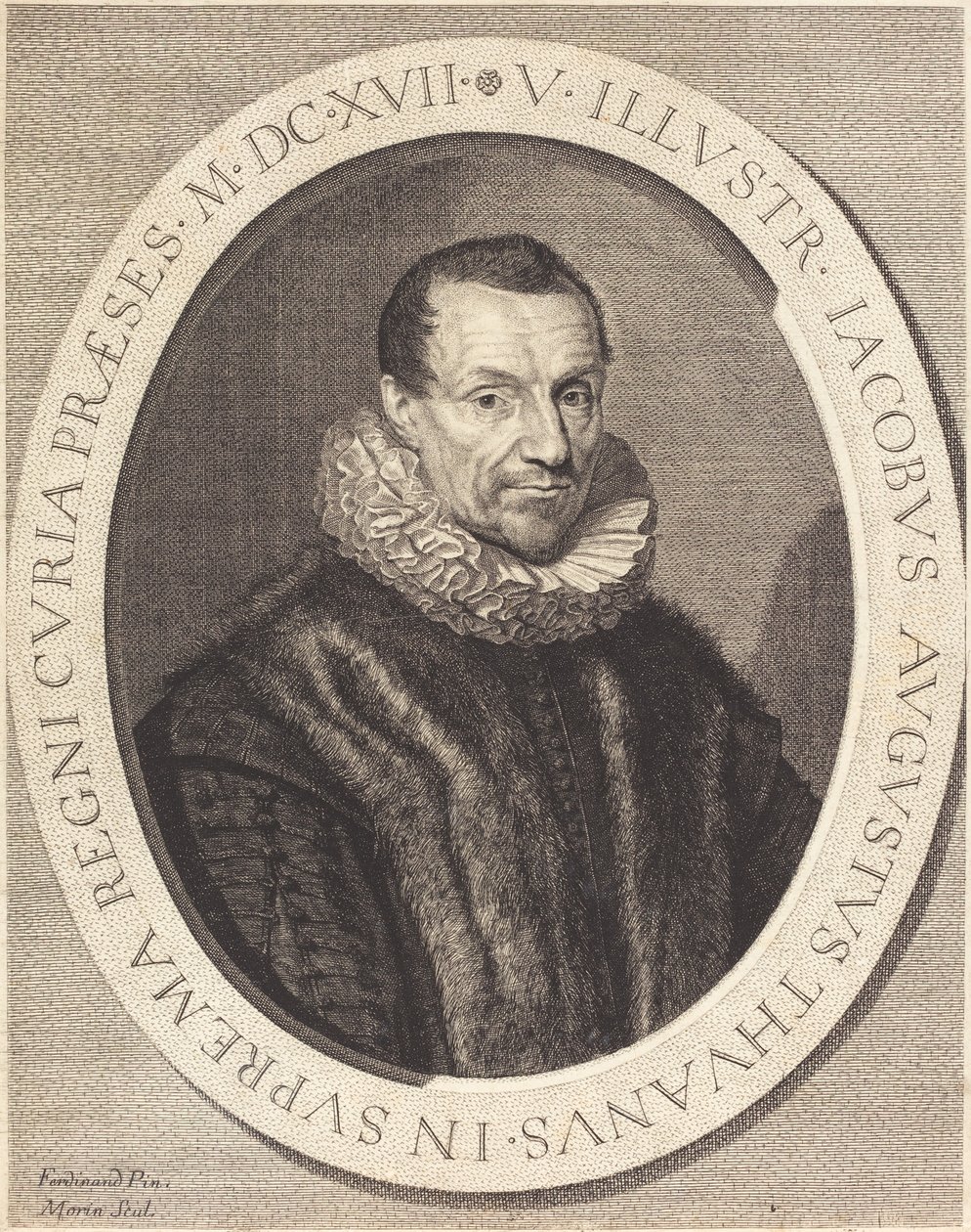 Jacques Auguste de Thou door Jean Morin after Louis Elle I