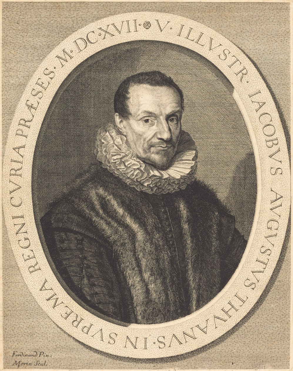 Jacques Auguste de Thou door Jean Morin after Louis Elle I