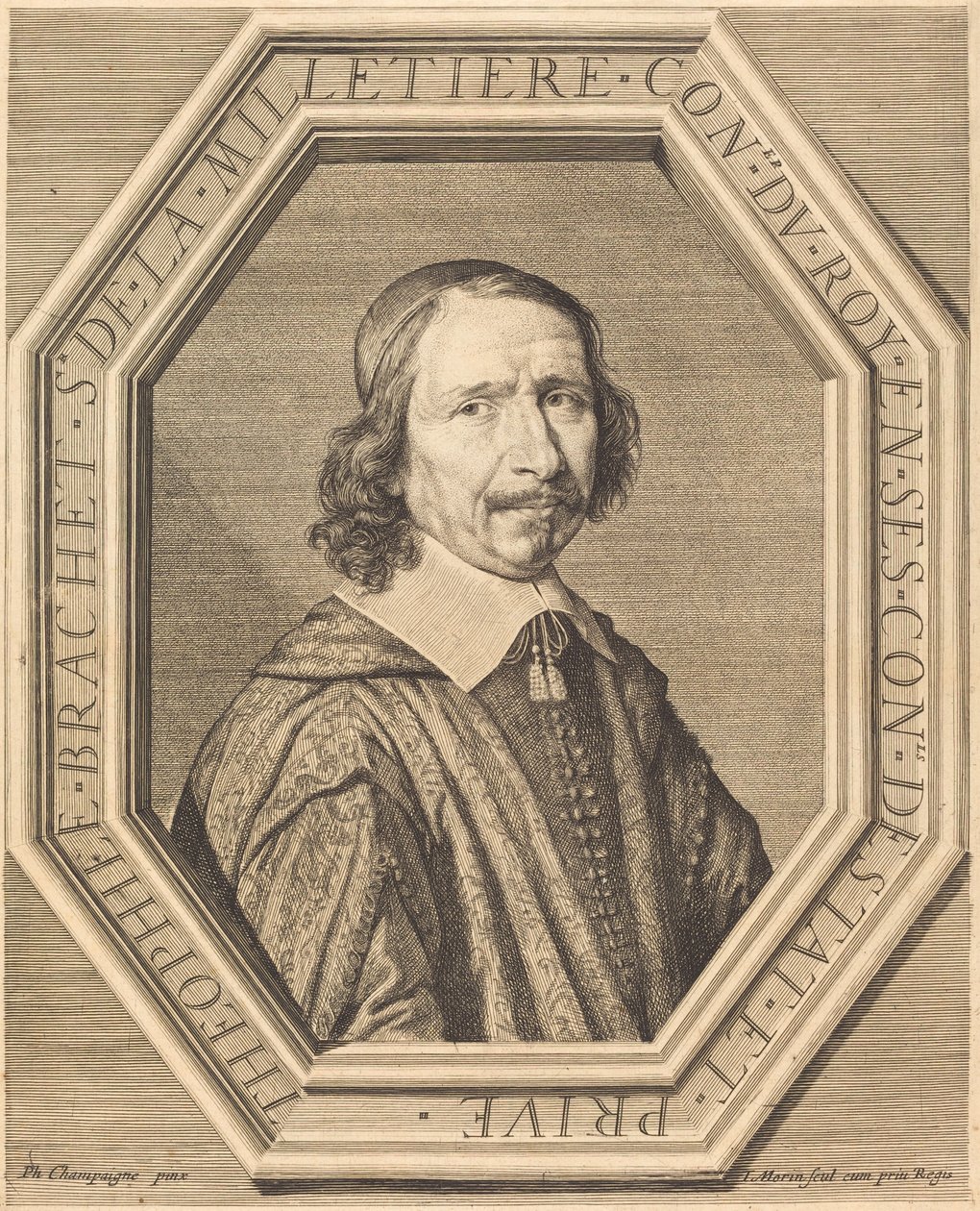 Theophile Brachet de la Milletiere door Jean Morin after Philippe de Champaigne