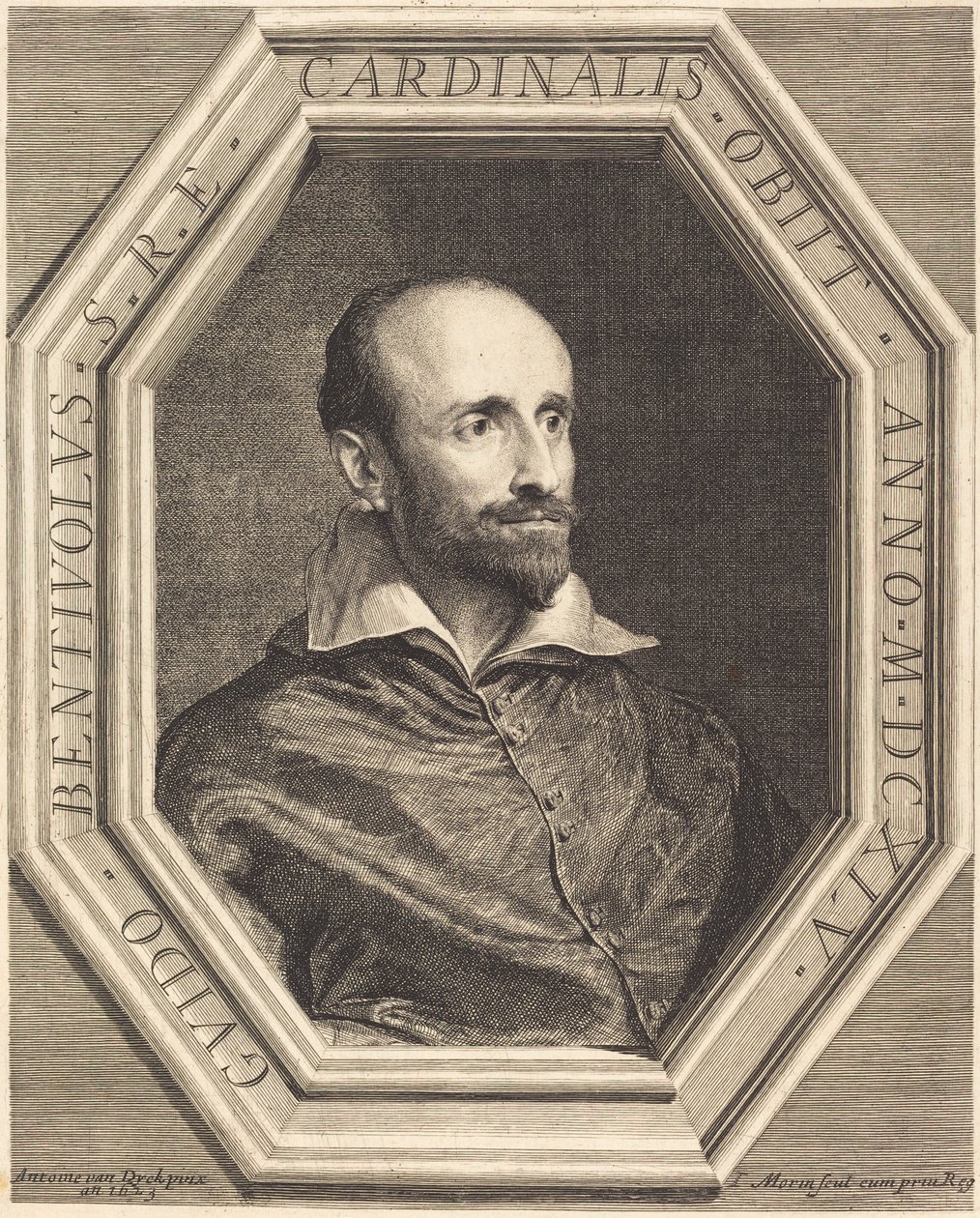 Kardinaal Guido Bentivoglio door Jean Morin, after Sir Anthony van Dyck