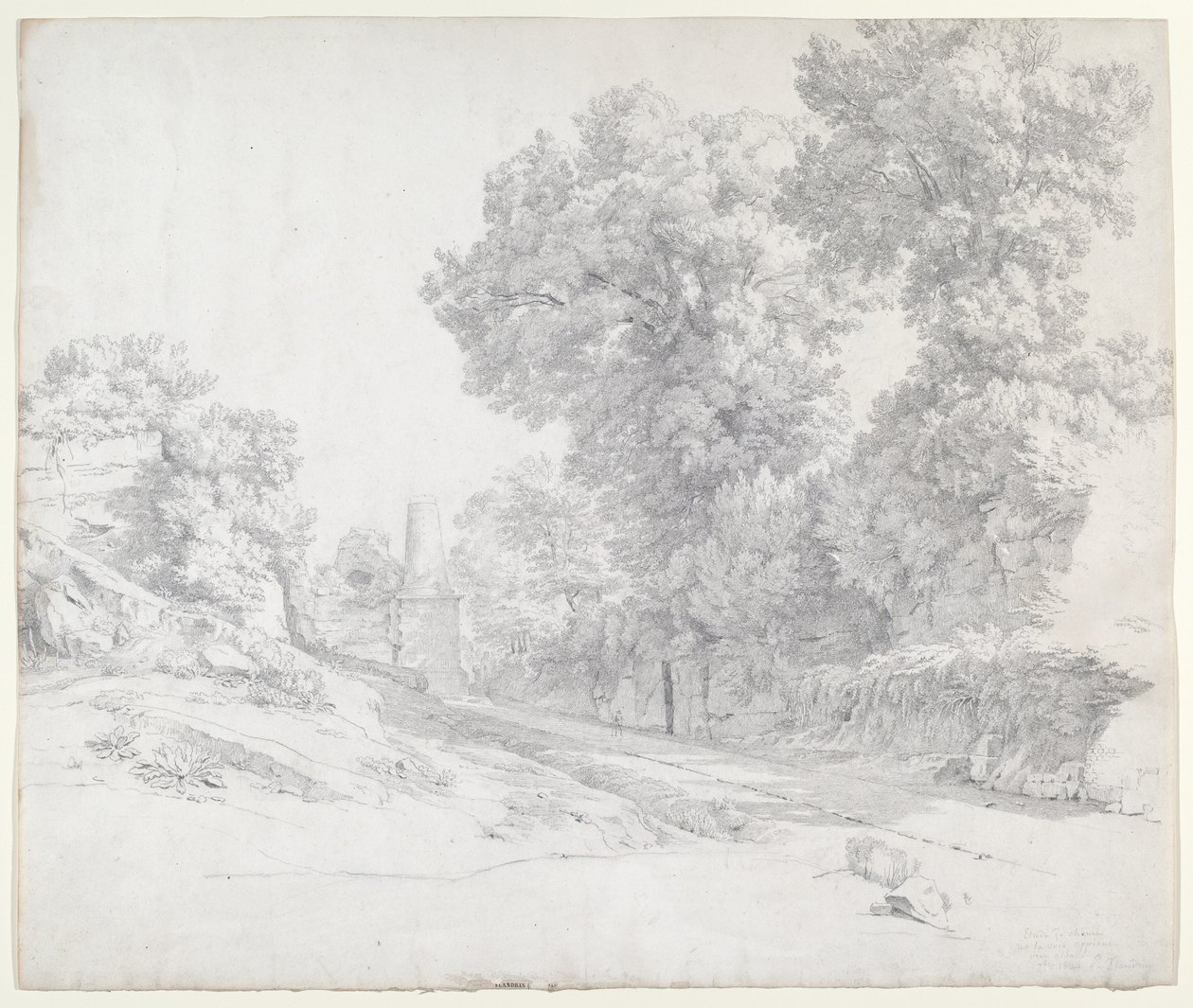Eiken langs de Via Appia bij Albano door Jean Paul Flandrin
