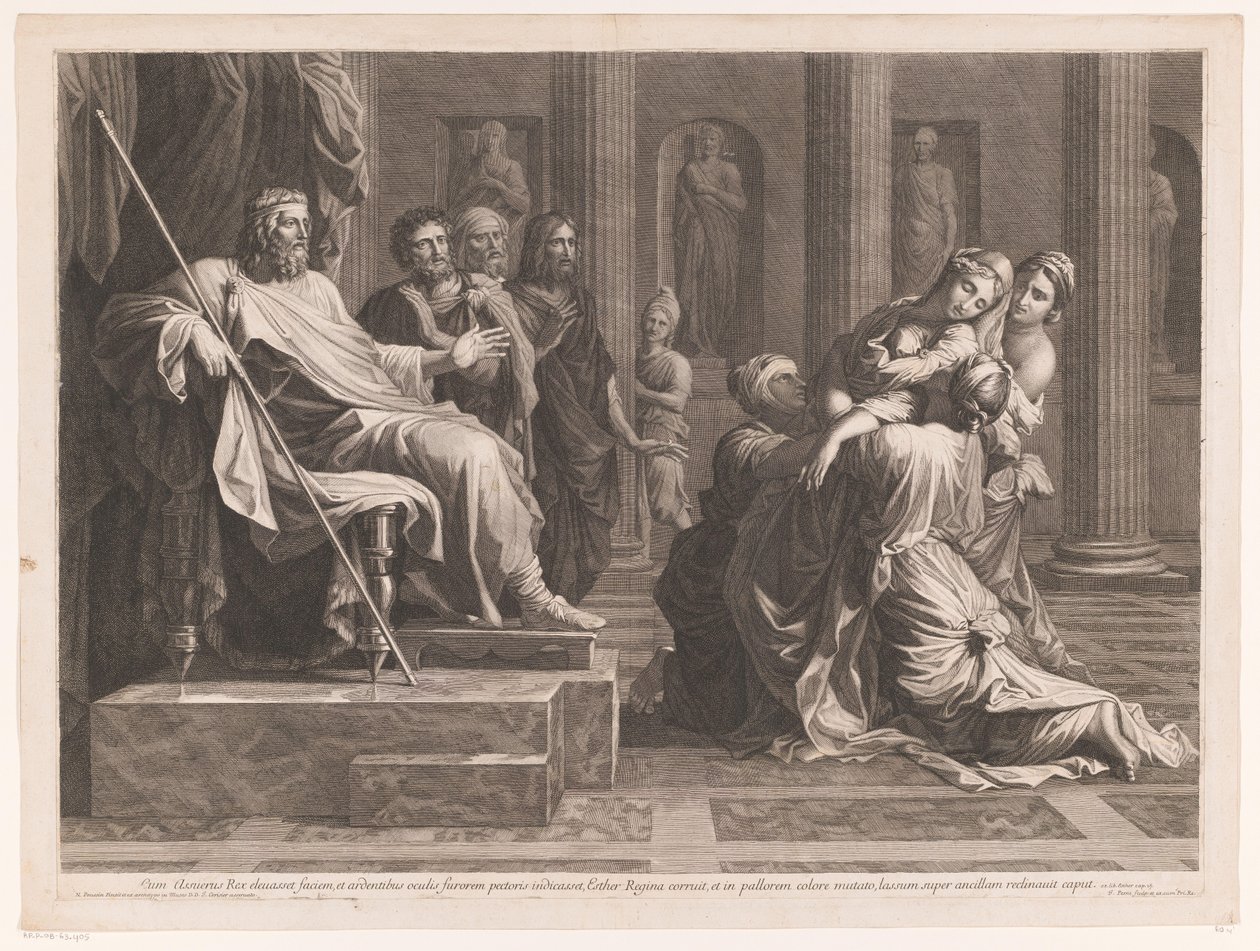 Esther voor Ahasveros door Jean Pesne