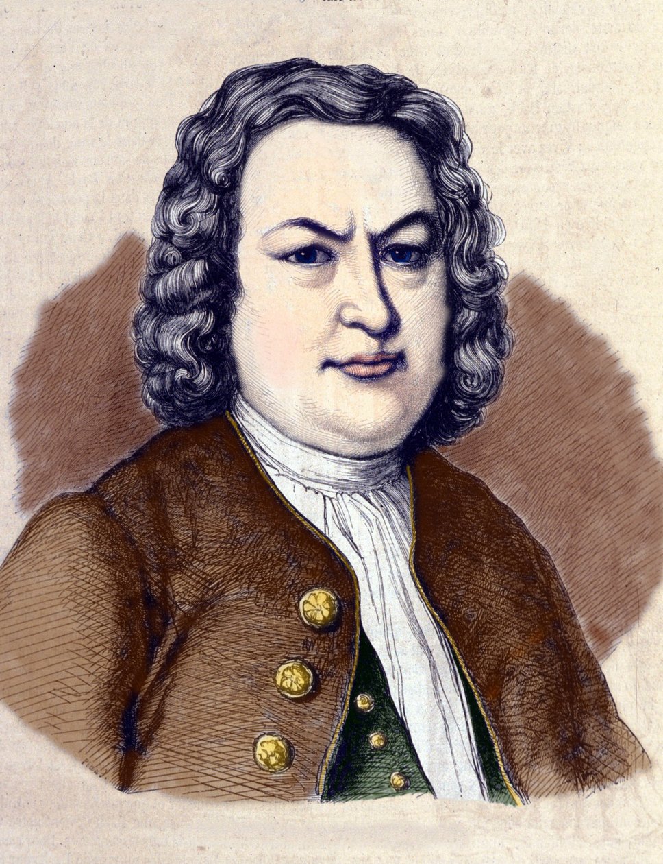 Portret van Johann Sebastian Bach door Jean Pierre Laurens