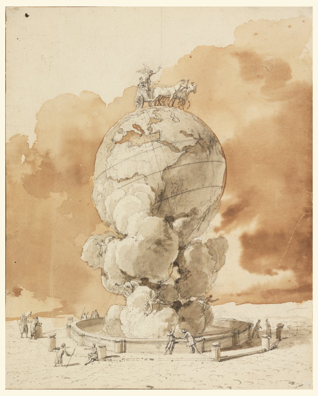 Ontwerp voor een openbaar monument op een plein in Parijs door Jean Pierre Louis Laurent Houël