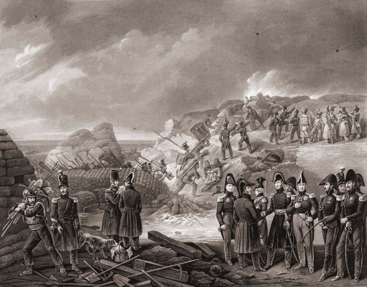 Het Beleg van Antwerpen door Jean Pierre Marie Jazet