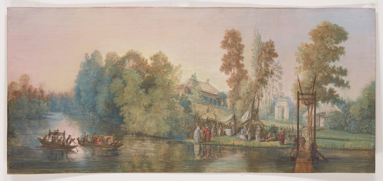 Galante scène: picknick bij een meer, 1787 door Jean Pierre Norblin de La Gourdaine