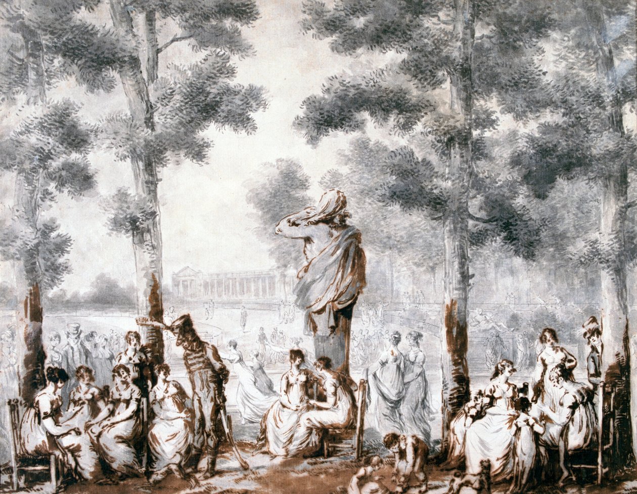 Het terras van de Tuilerieën, 1807 door Jean Pierre Norblin de La Gourdaine